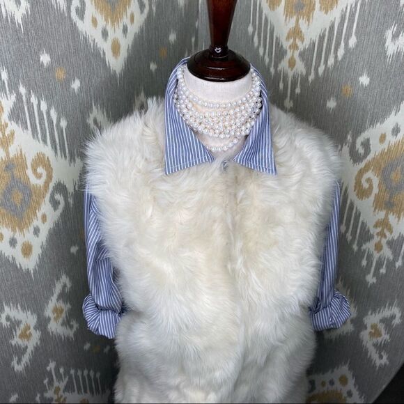 Ralph Lauren Ivory Italian Lamb Shearling Gilet Vest - Picture 11 of 16